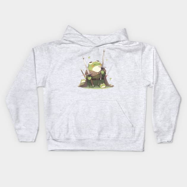 Warrior Frog Kids Hoodie by SBarstow Design